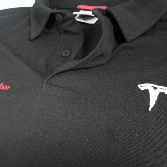 Tesla Motor Co Polo Golf Shirt Embroidered Logo Collision Center Black Men's XL - Picture 4 of 8